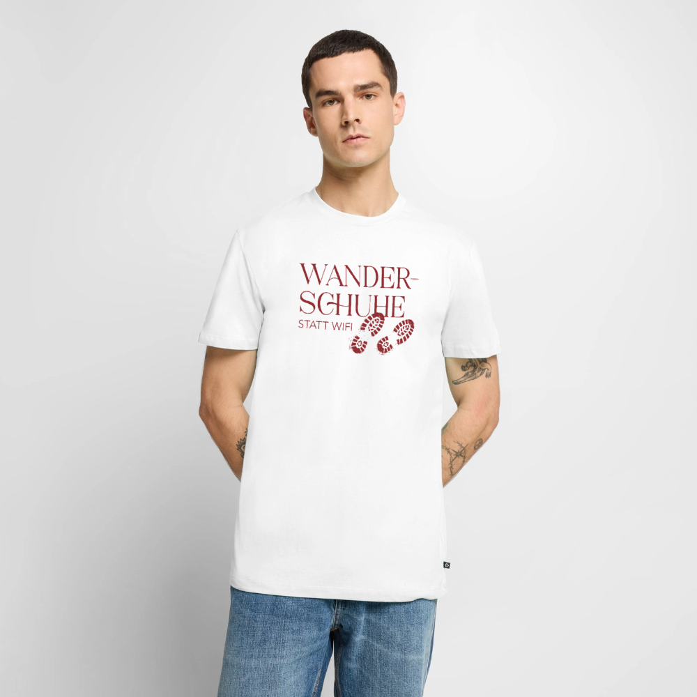 Herren-Shirt | Wanderschuhe statt WiFi - white