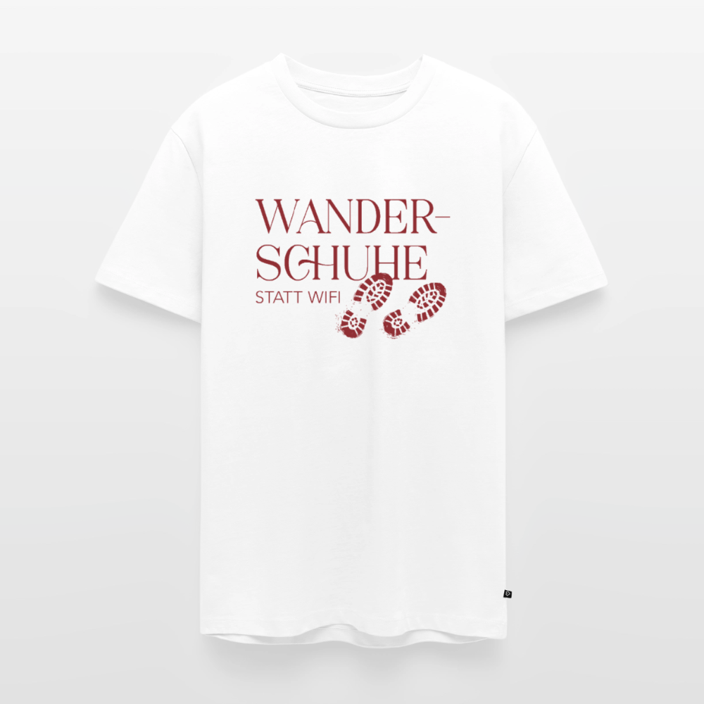 Herren-Shirt | Wanderschuhe statt WiFi - white