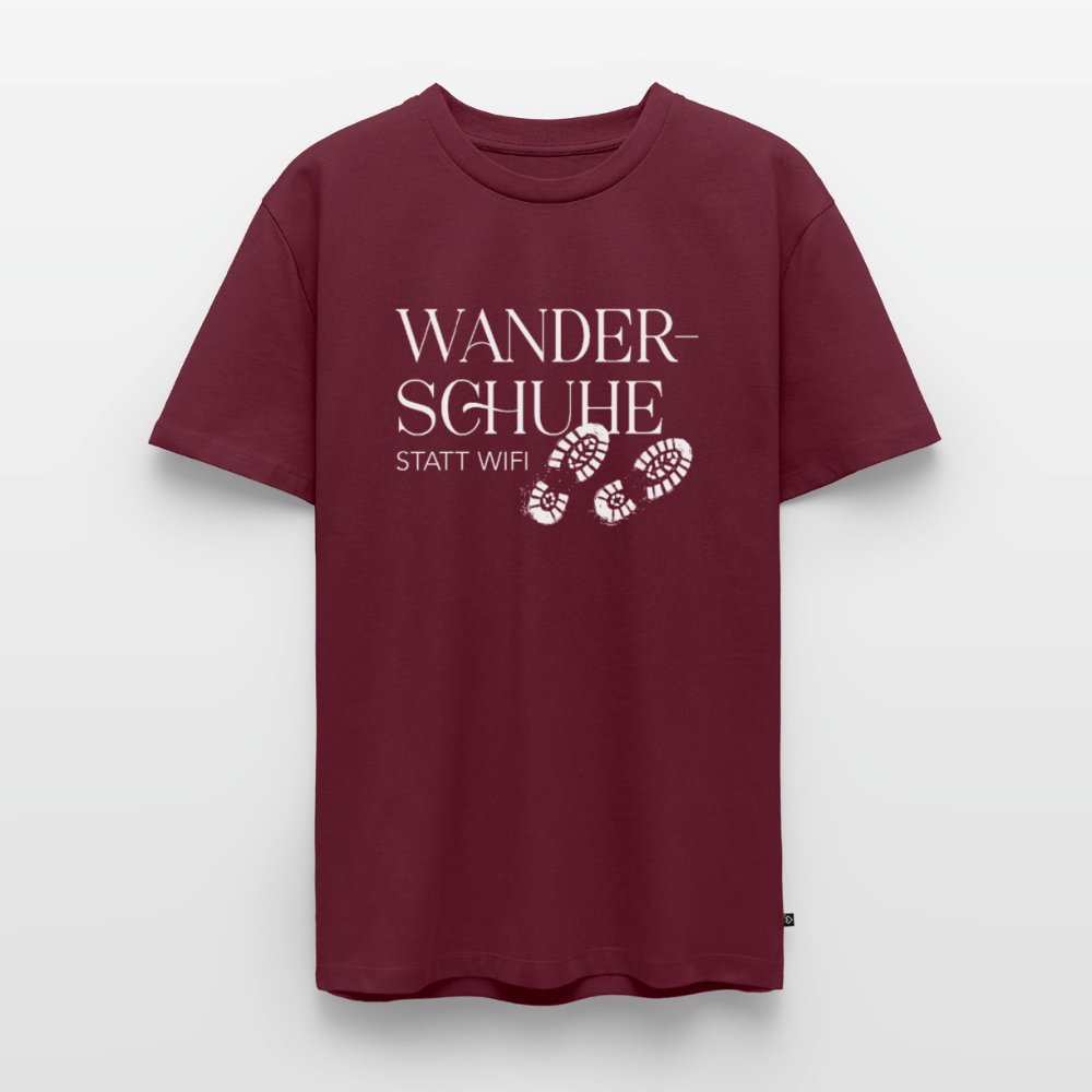 Herren-Shirt | Wanderschuhe statt WiFi - burgundy