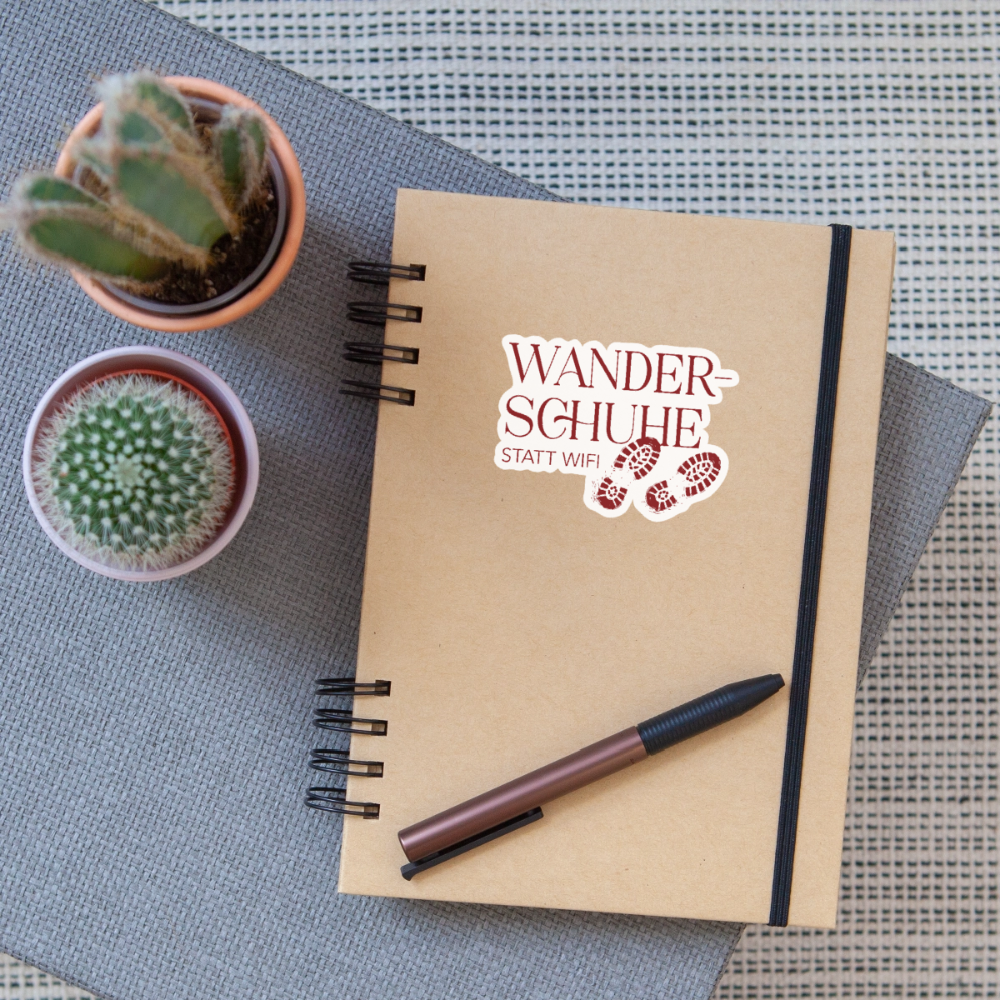 Sticker | Wanderschuhe (rot) - white matte