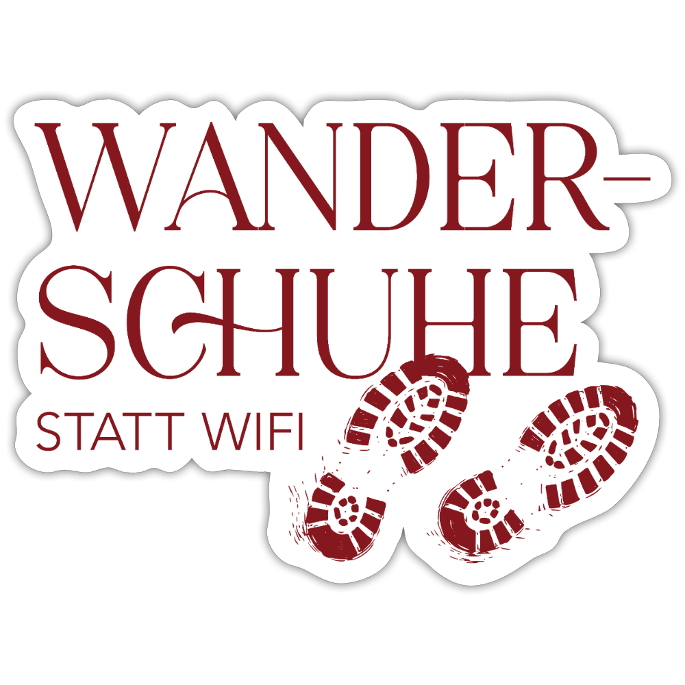 Sticker | Wanderschuhe (rot) - white matte