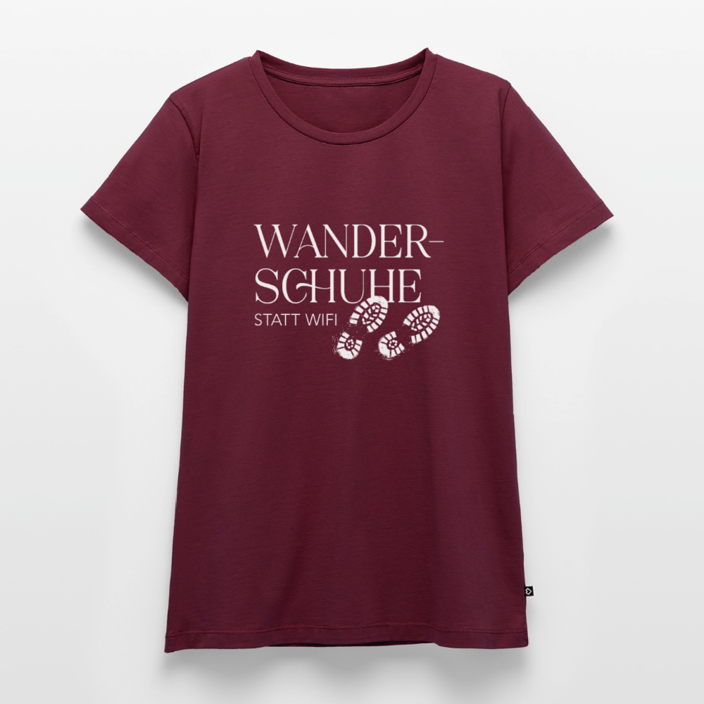 Damen-Shirt | Wanderschuhe statt WiFi - burgundy