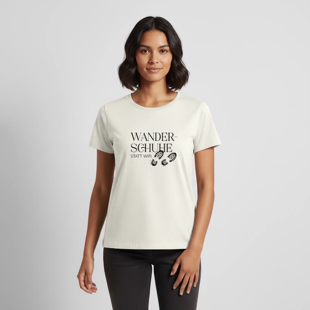 Damen-Shirt | Wanderschuhe statt WiFi - off white