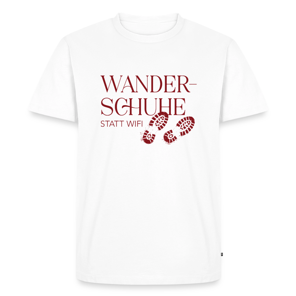 Herren-Shirt | Wanderschuhe statt WiFi - white