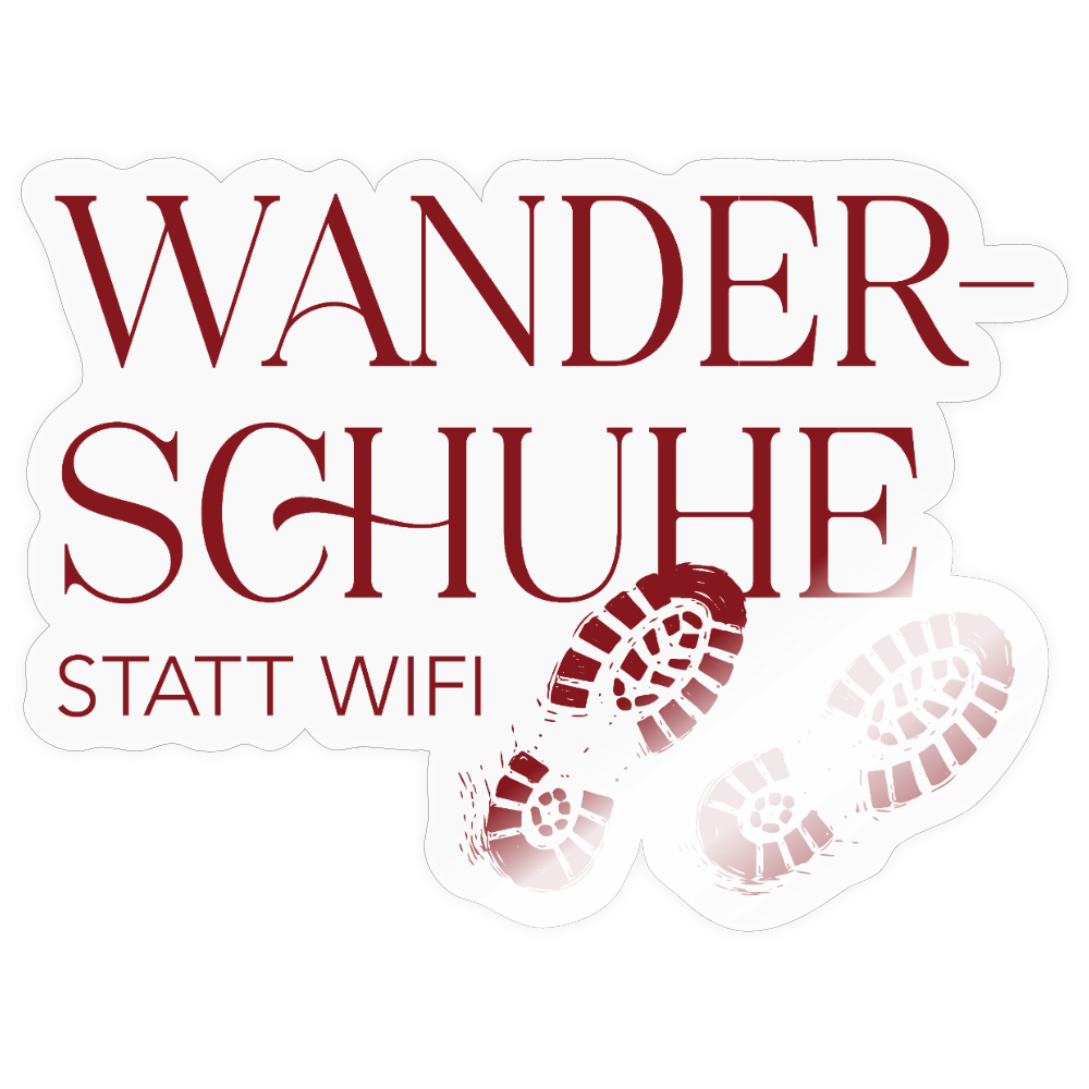 Sticker | Wanderschuhe (rot) - transparent glossy