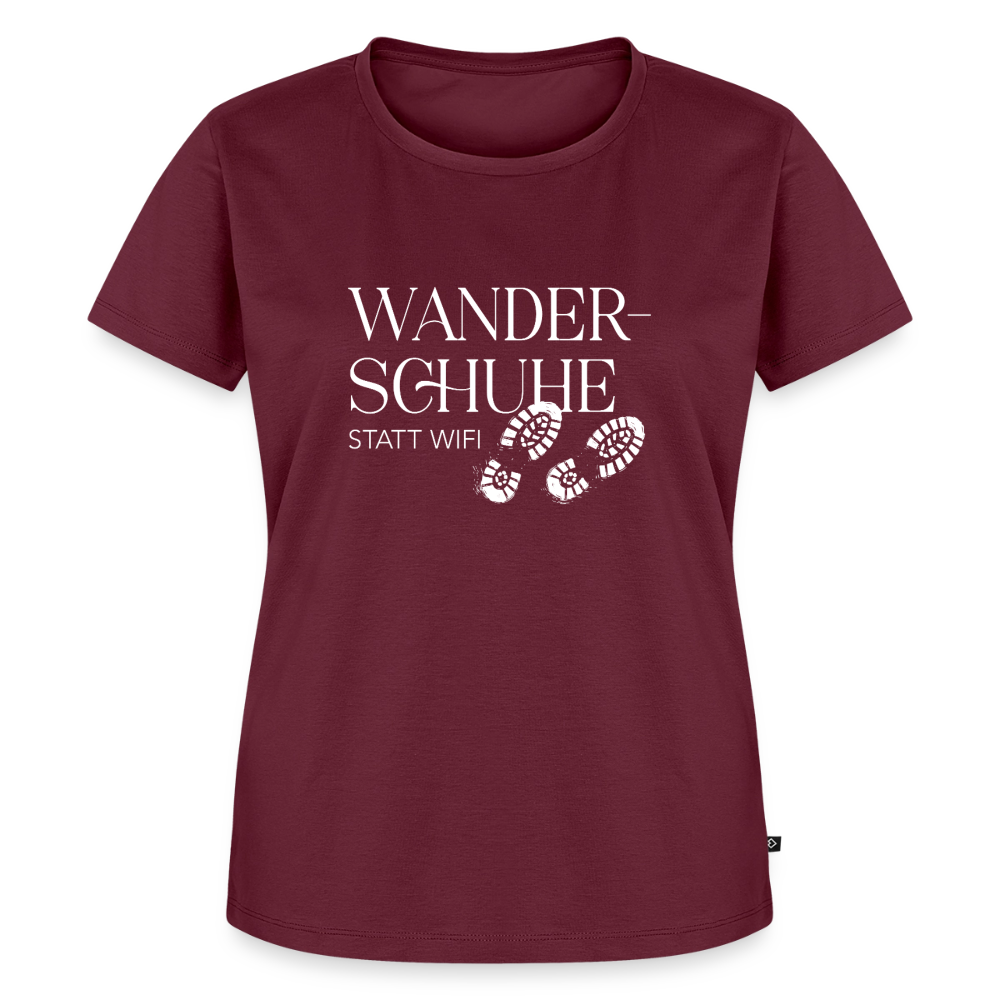 Damen-Shirt | Wanderschuhe statt WiFi - burgundy