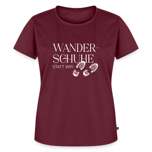 Damen-Shirt | Wanderschuhe statt WiFi - burgundy