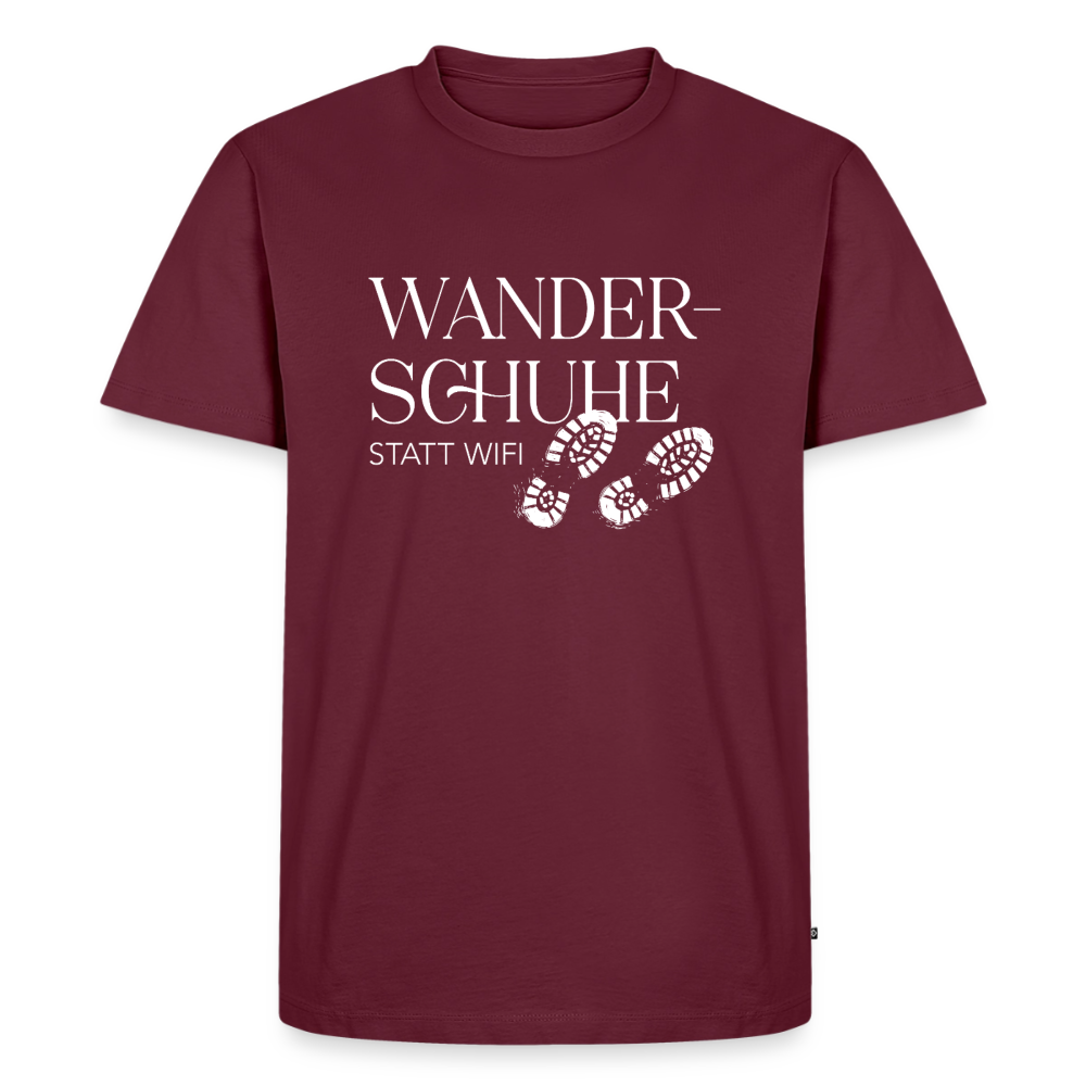 Herren-Shirt | Wanderschuhe statt WiFi - burgundy