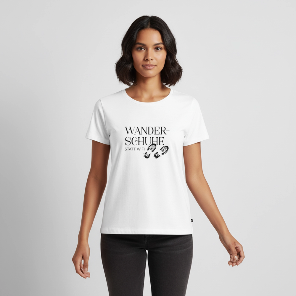 Damen-Shirt | Wanderschuhe statt WiFi - white